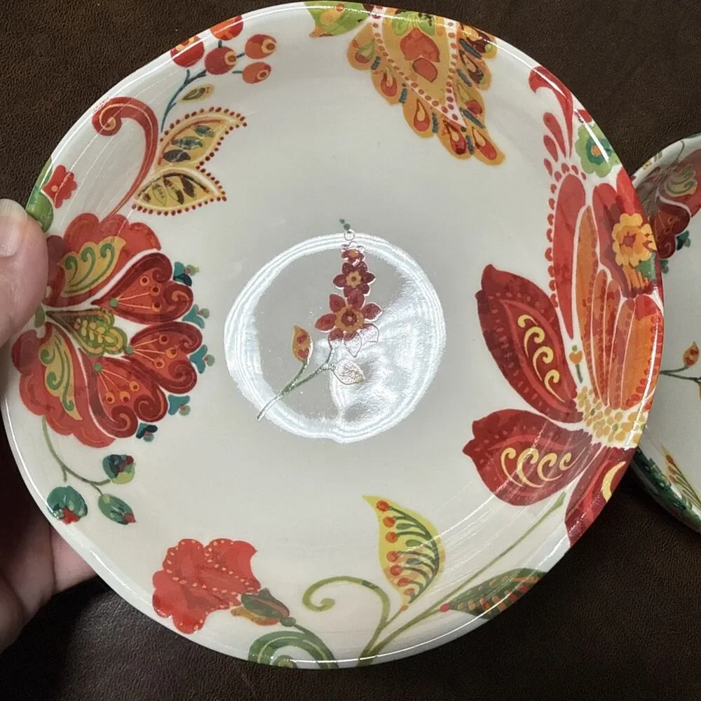 Pair (2) Pier 1 Beatrice Jacobean Soup Cereal Bowls 6.5